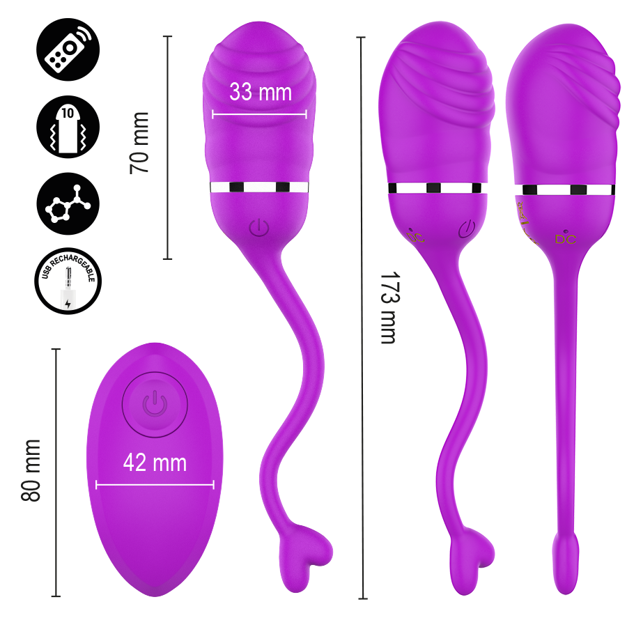 Intense Sookie - Massaggiatore con telecomando, colore viola - nella confezione