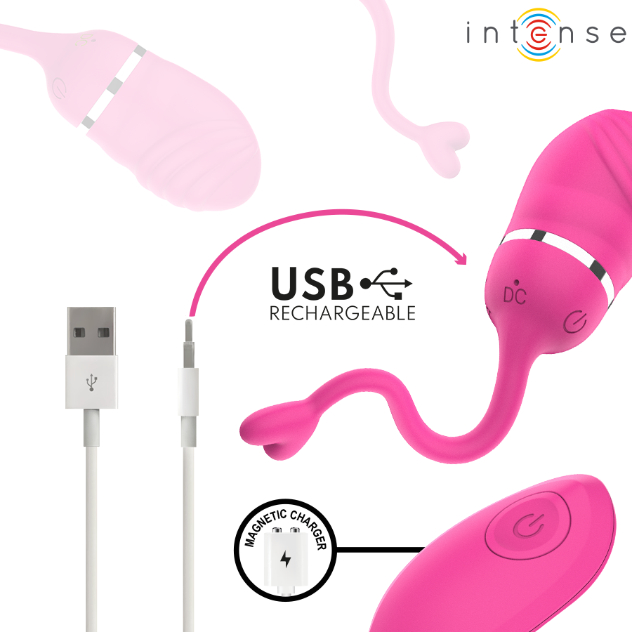 Intense Sookie - Massaggiatore con telecomando, colore rosa - vista frontale