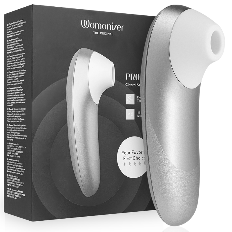 Womanizer Pro - Massaggiatore esterno, colore colore argento grigio