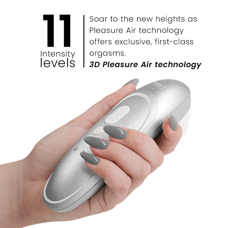 Womanizer Pro - Massaggiatore esterno, colore colore argento grigio - vista laterale