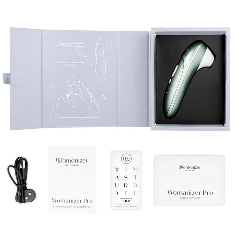Womanizer Pro - Massaggiatore esterno, colore verde salvia - retro