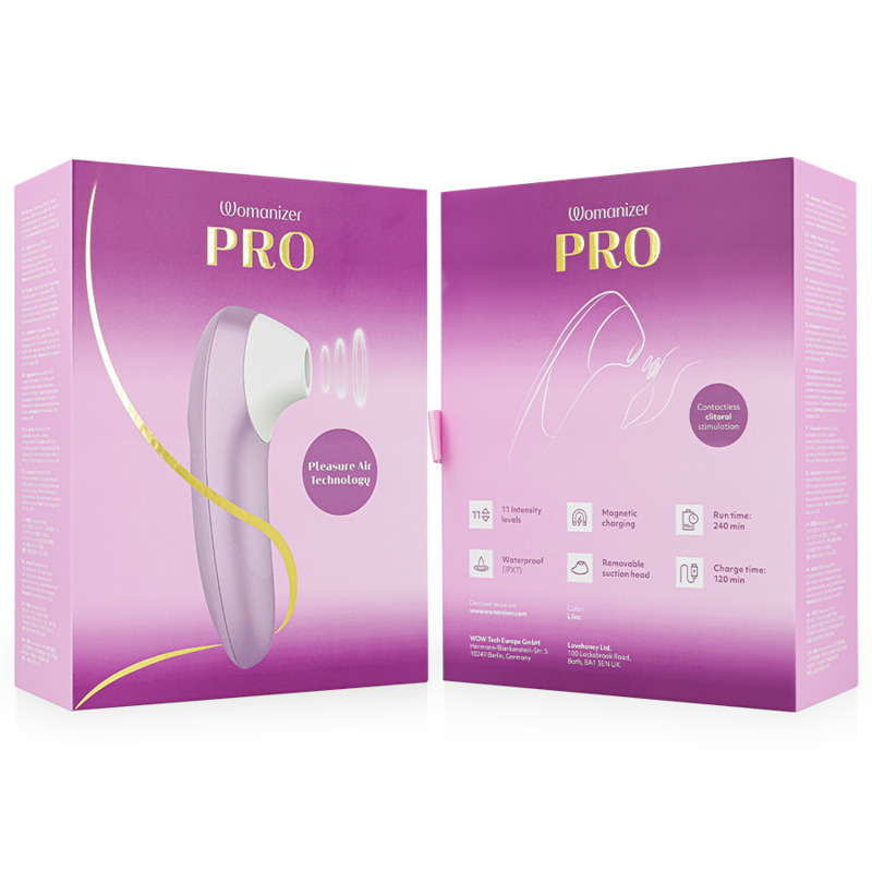 Womanizer Pro - Massaggiatore esterno, colore lilla - vista frontale