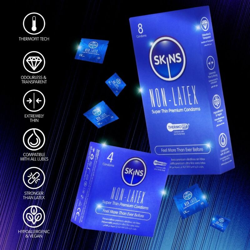 Skins Senza Lattice - Preservativi, kit da 3 - nella confezione