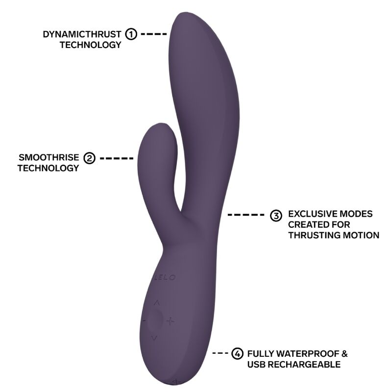 LELO Ina - Massaggiatore doppio, colore viola - retro