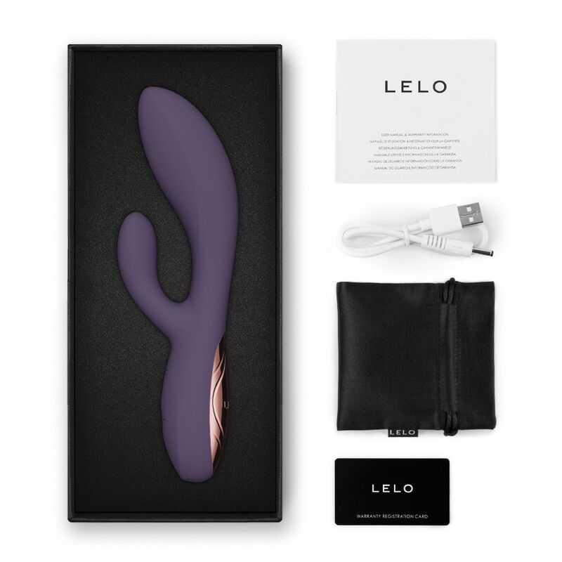 LELO Ina - Massaggiatore doppio, colore viola - in mano per le dimensioni