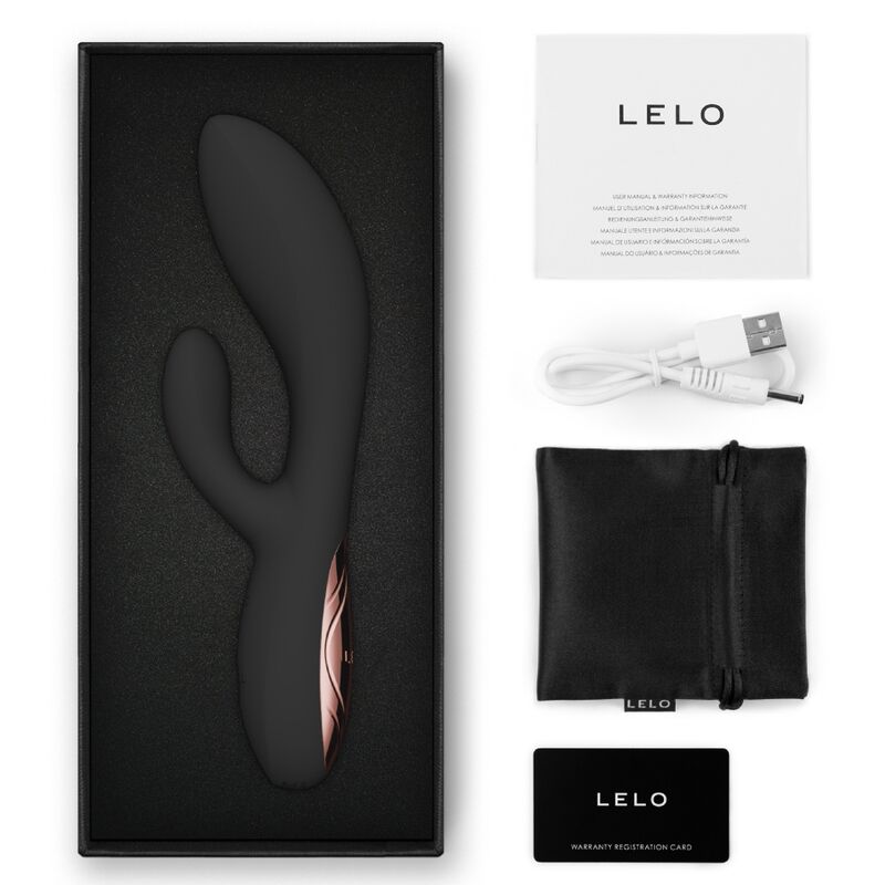 LELO Ina - Massaggiatore doppio, colore thrust nero - nella confezione