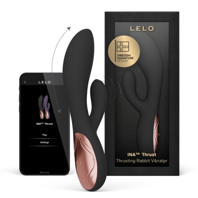 LELO Ina - Massaggiatore doppio, colore thrust nero