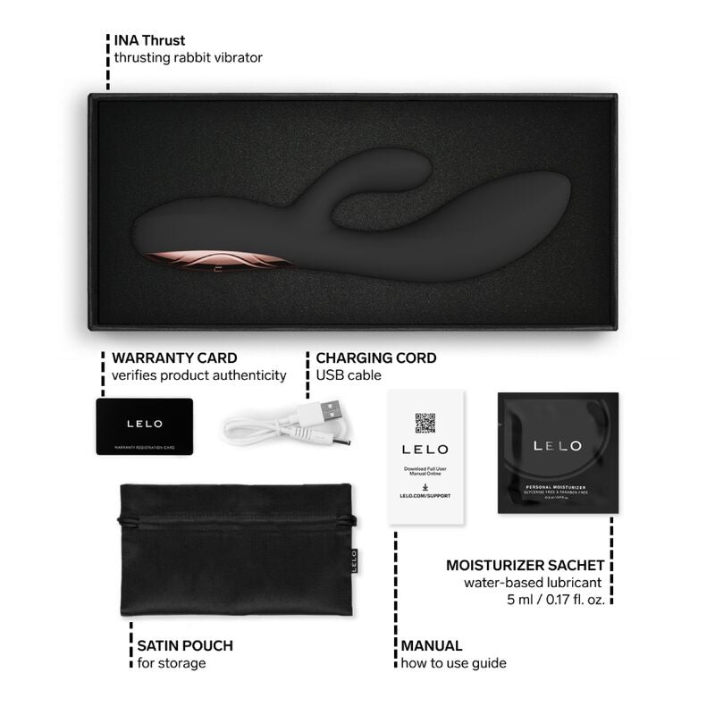 LELO Ina - Massaggiatore doppio, colore thrust nero - dettaglio