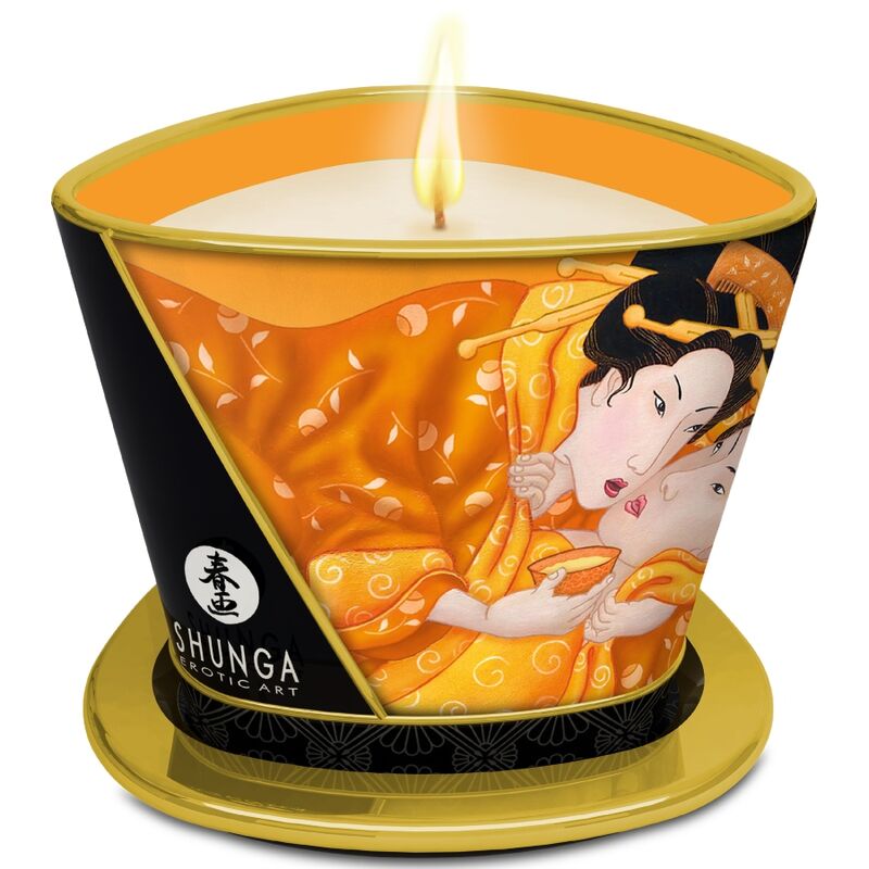 Shunga Candela 170 ml - Olio da massaggio, kit da 3, colore standard - vista laterale