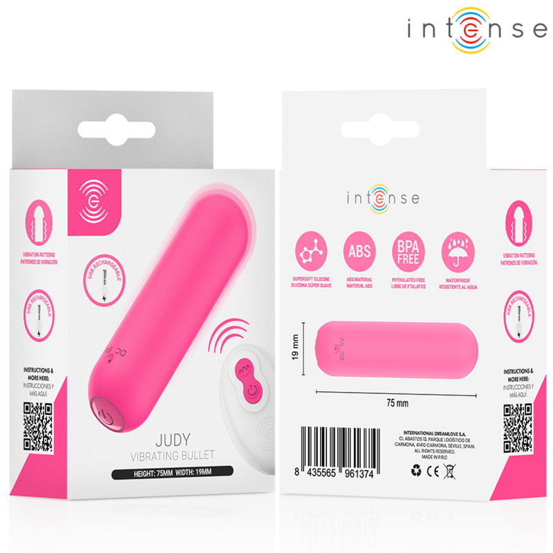Intense Judy - Massaggiatore con telecomando, colore bulbo rosa - in mano per le dimensioni