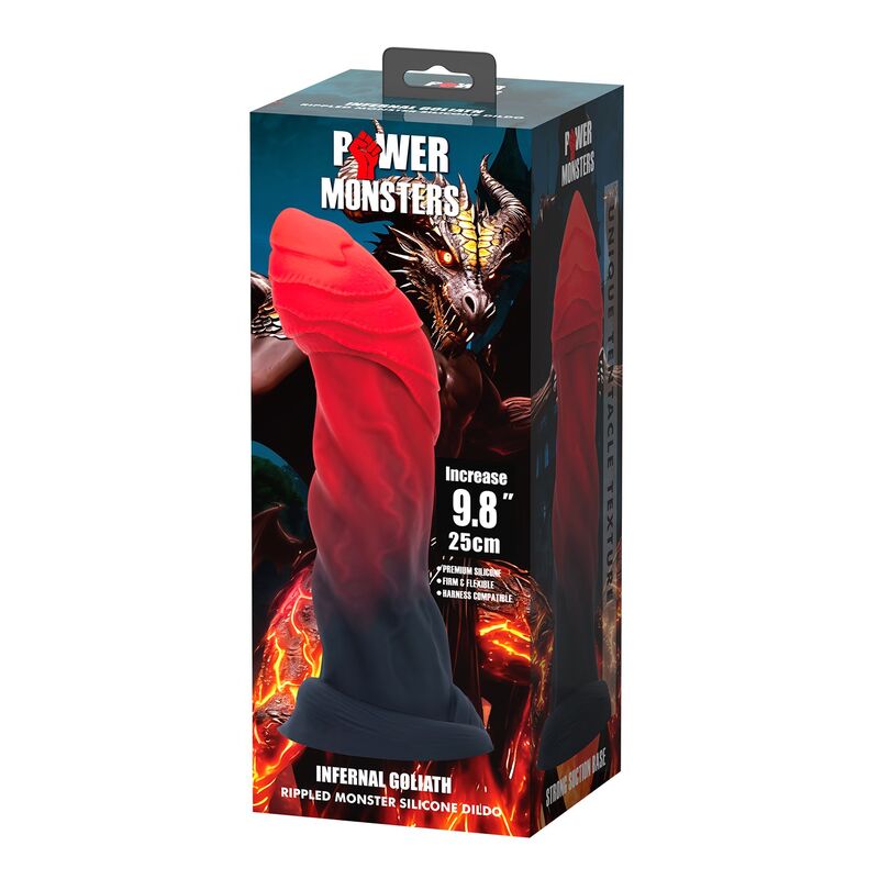 Power Monsters Bigoliath Bicolore Fantasy 25 CM Ø 6 CM - Accessorio intimo - vista laterale