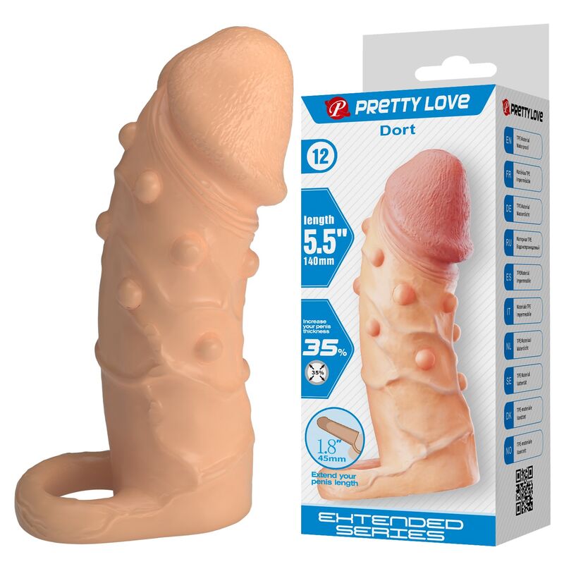 Pretty Love Manicotto - Accessorio intimo, colore estensione dort 14 cm ø 4 cm naturale - vista laterale