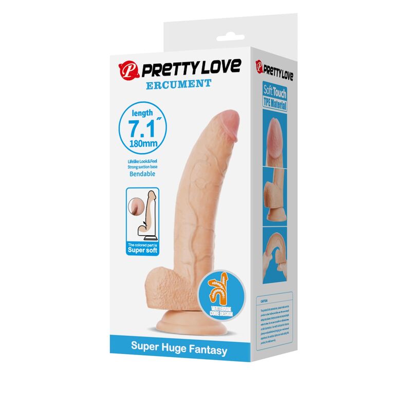 Pretty Love Flessibile - Massaggiatore curvo, colore ellcument 18 cm ø 4.5 cm tpe naturale - dettaglio