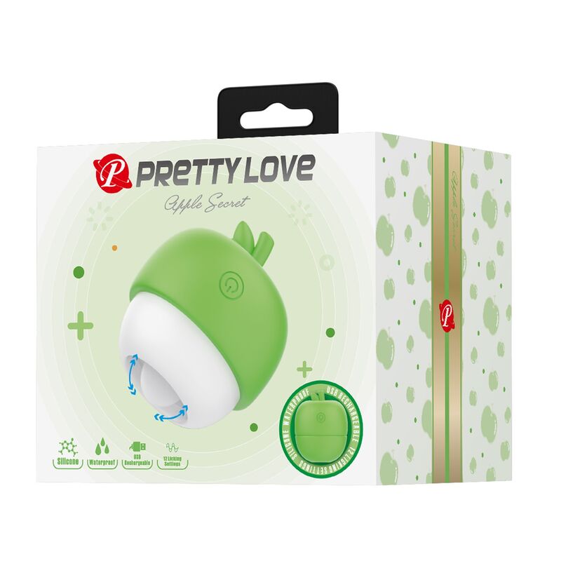 Pretty Love Effetto Lingua - Massaggiatore esterno, colore verde - vista laterale