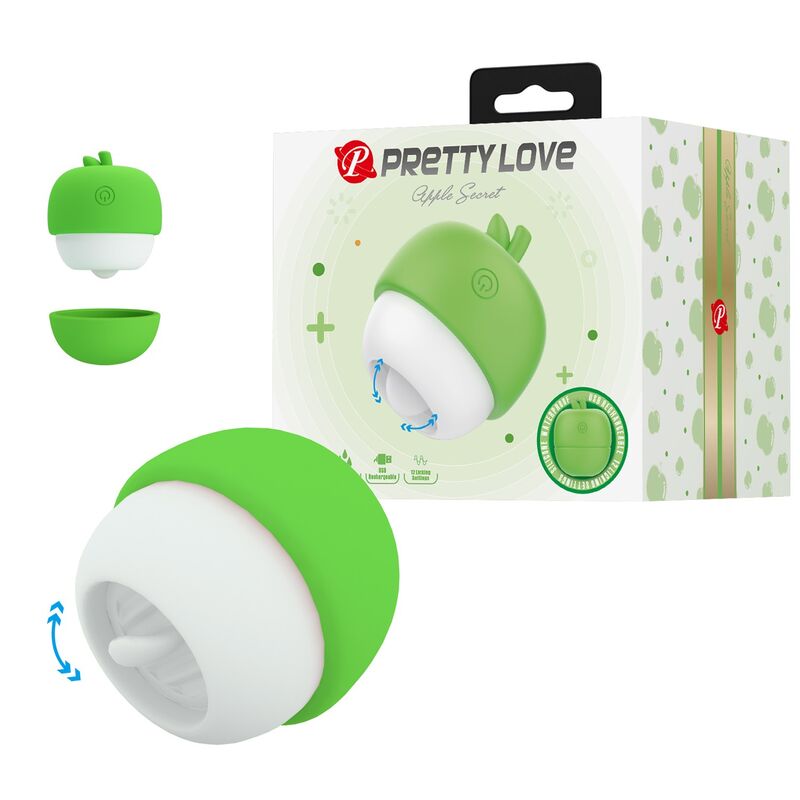 Pretty Love Effetto Lingua - Massaggiatore esterno, colore verde - nella confezione