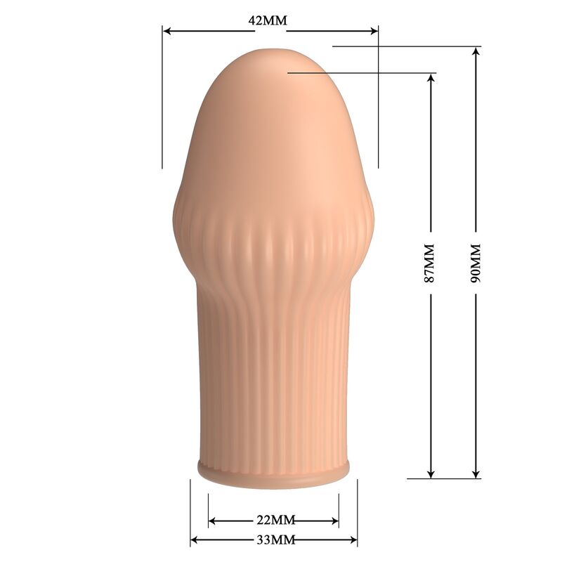 Pretty Love Huel Penis Sleeve - Accessorio intimo, colore colore carne - vista laterale