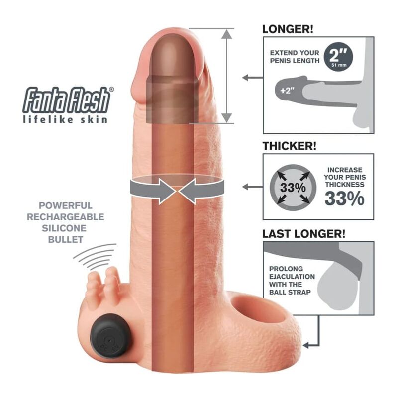 Fantasy X-Tensions Manicotto - Accessorio intimo, colore beige - in mano per le dimensioni