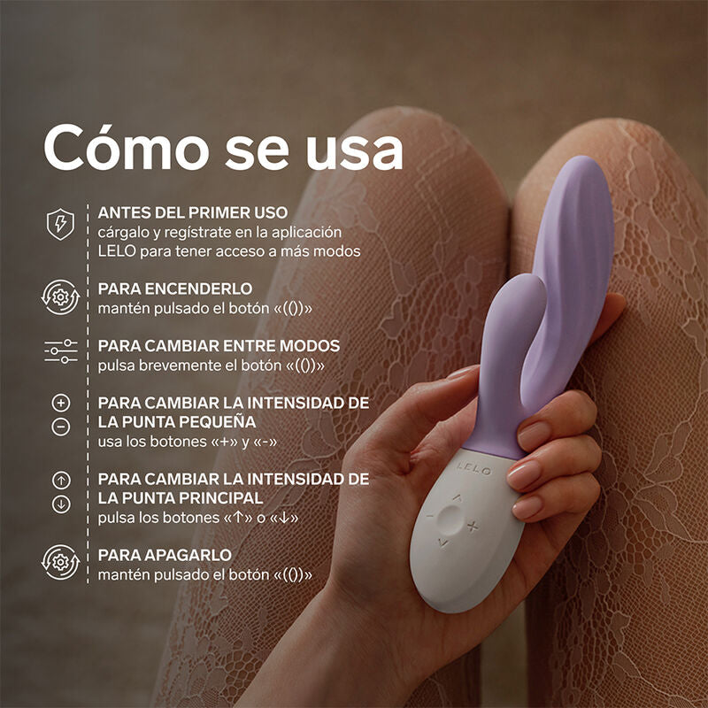 LELO Ina Twist - Massaggiatore doppio, colore lilla - vista laterale