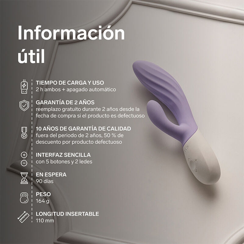LELO Ina Twist - Massaggiatore doppio, colore lilla - dettaglio
