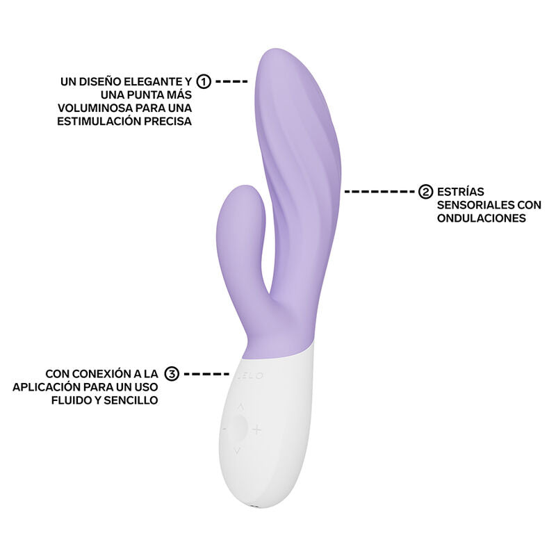 LELO Ina Twist - Massaggiatore doppio, colore lilla - dettaglio
