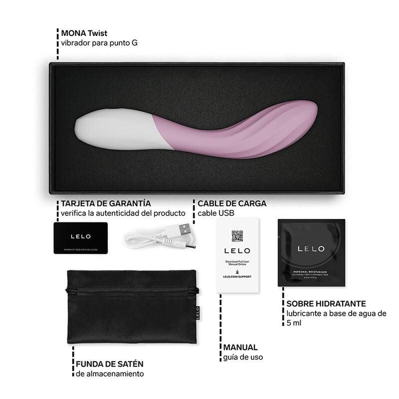 LELO Mona Twist - Massaggiatore con app, colore rosa - in mano per le dimensioni