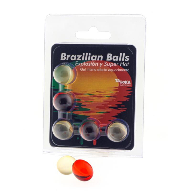 Taloka 5 Sfere Brasiliane Gel Eccitante Effetto Super Hot - Lubrificante, kit da 3