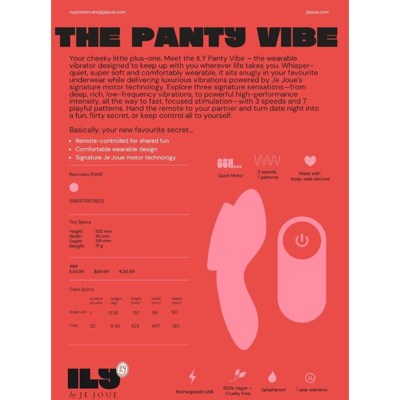 Je Joue Ily Panty Vibe - Massaggiatore con telecomando - dettaglio