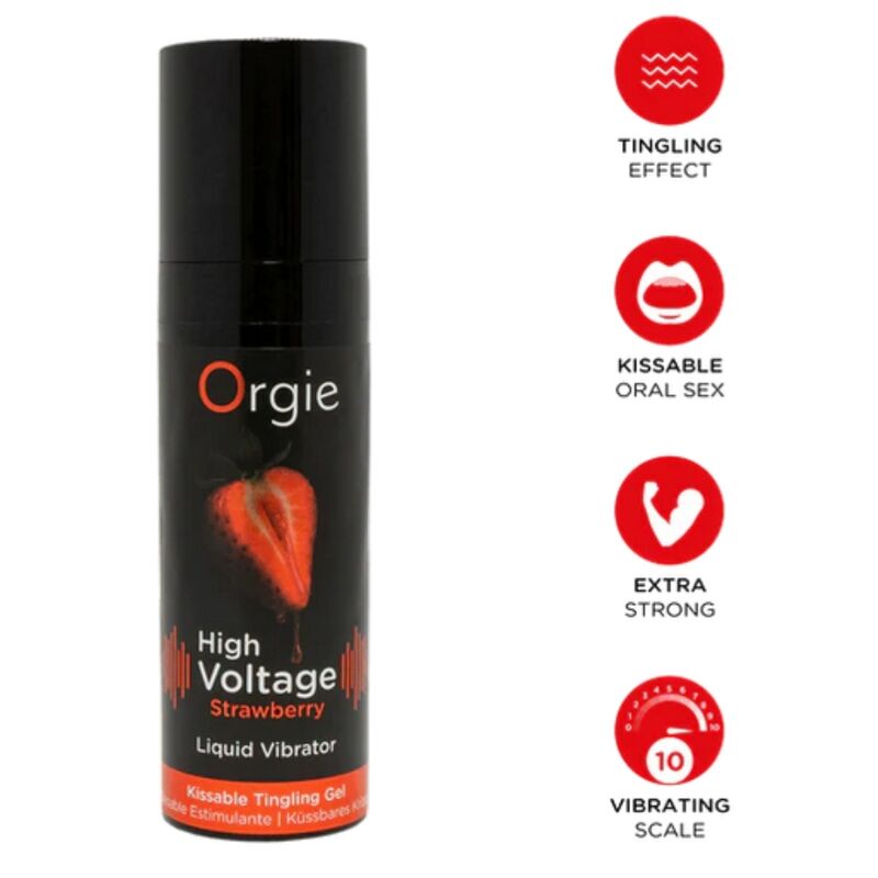 Orgie Liquido - Accessorio intimo, colore alta tensione al fragola forte baciabecille
