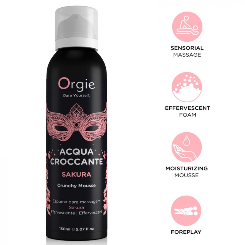 Orgie Croccante Sakura Mousse 150 ml - Olio da massaggio, kit da 3