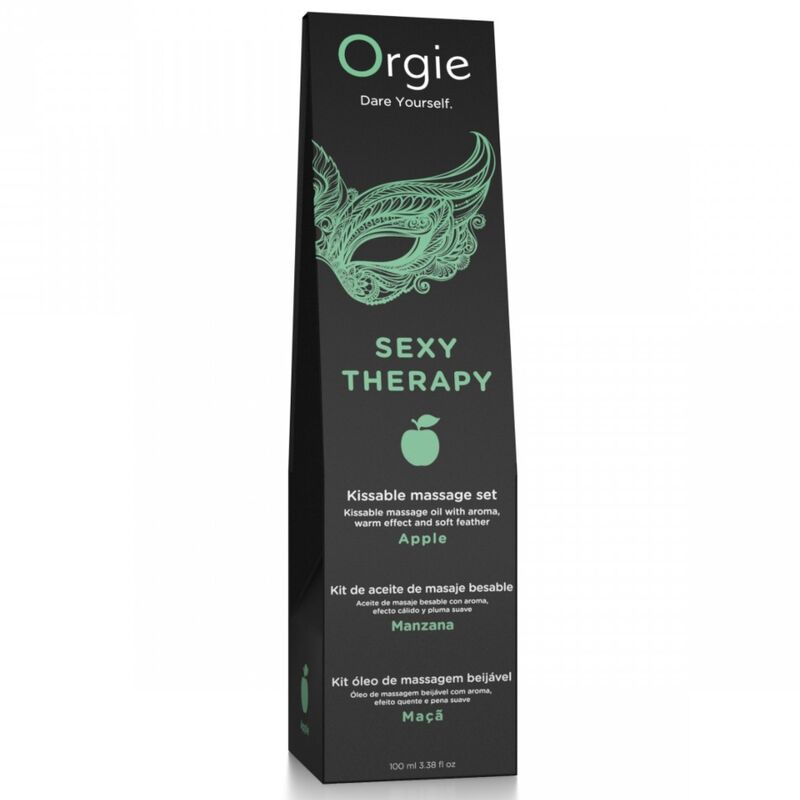 Orgie Labbra Mela Baciabile 100 ml - Olio da massaggio, kit da 3 - vista laterale