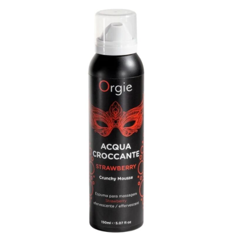 Orgie Croccante Mousse 150 ml - Olio da massaggio, kit da 3, colore alla fragola - vista laterale