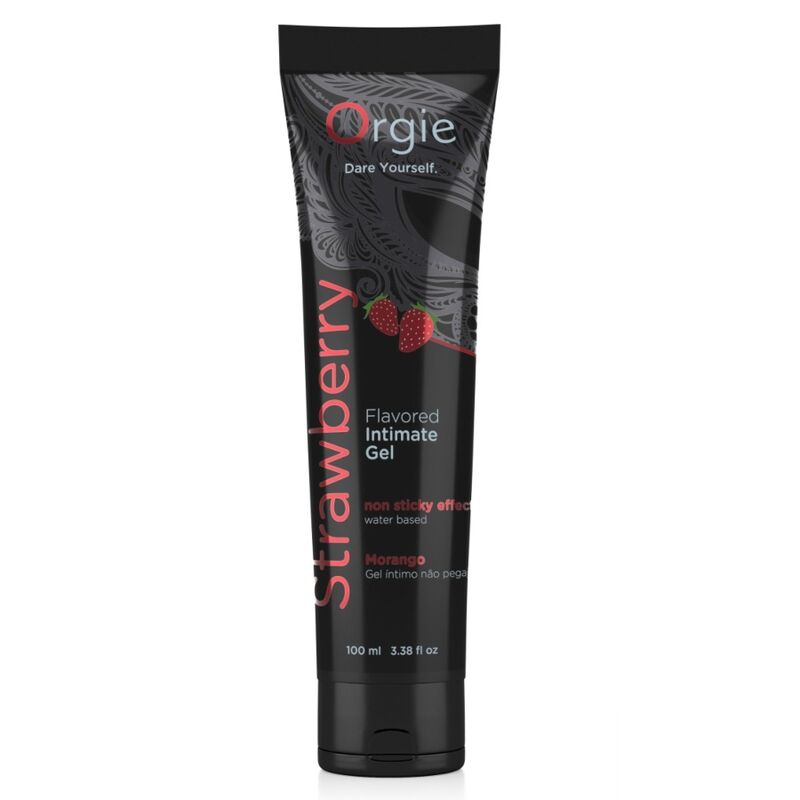 Orgie Tubo 100 ml - Lubrificante, kit da 3, colore alla fragola baciabile de - vista laterale