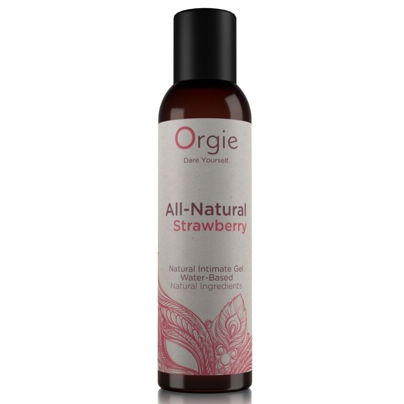 Orgie Gel 150 ml - Lubrificante, kit da 3, colore completamente alla fragola - vista laterale