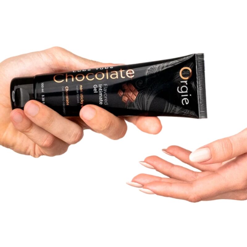 Orgie Tubo 100 ml - Lubrificante, kit da 3, colore al cioccolato baciabile de - vista laterale