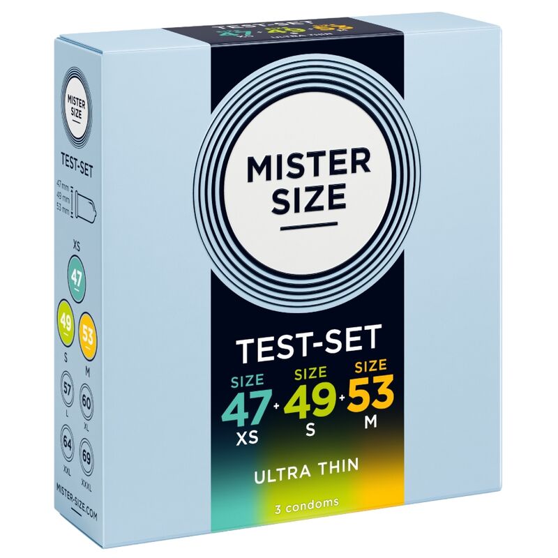 Mister Size Campione 3 pezzi - Preservativi, kit da 3 - vista laterale