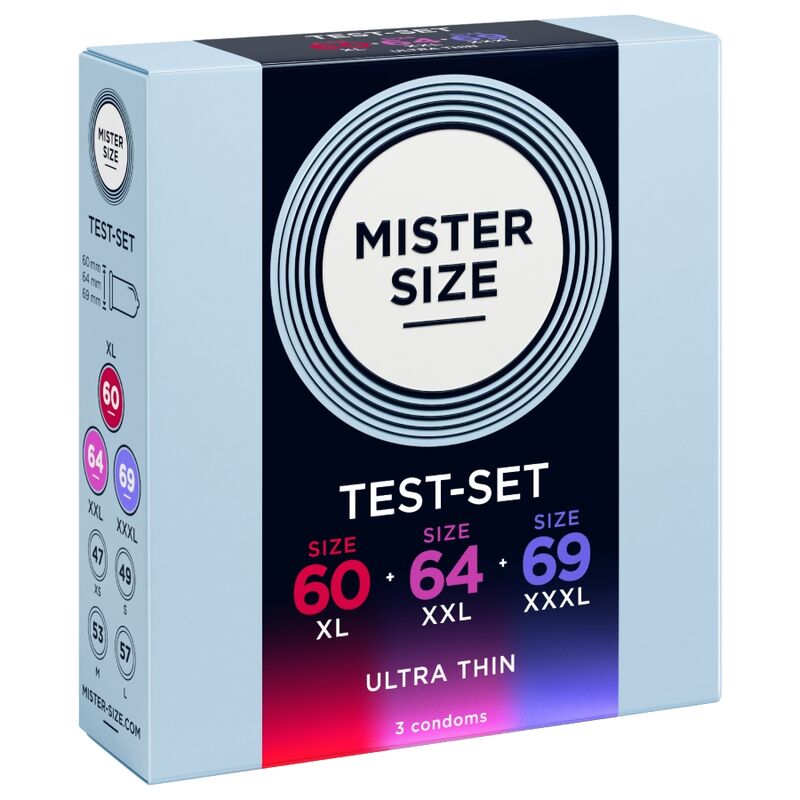 Mister Size Campione 3 pezzi - Preservativi, kit da 3 - dettaglio
