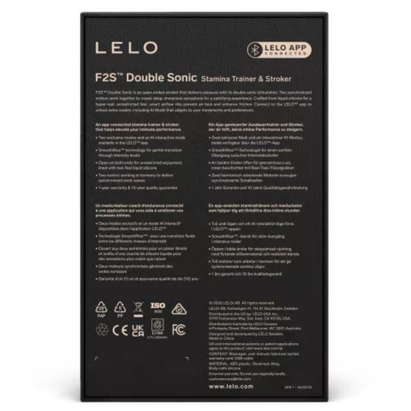 LELO F2S - Dispositivo per uomo, colore standard - in mano per le dimensioni