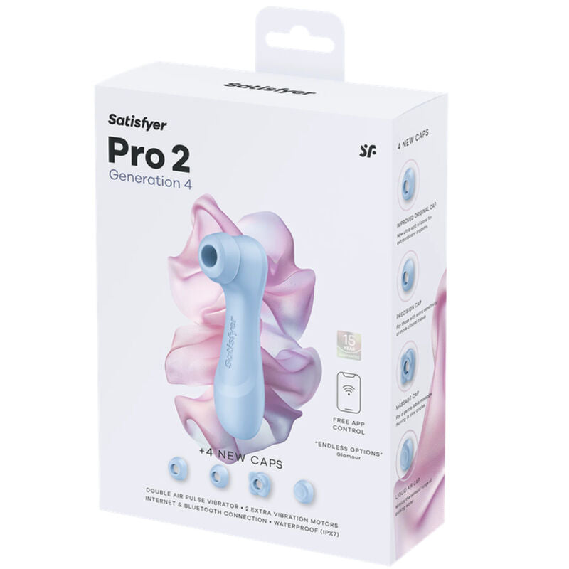 Confezione di Satisfyer Pro 2 Generation 4 Serene Blue