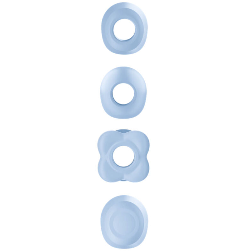 Le quattro testine intercambiabili color azzurro