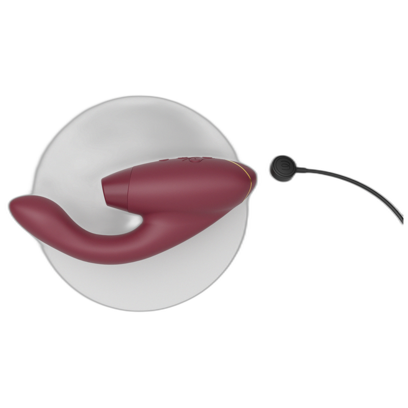 Womanizer Duo 2 - Massaggiatore ad aria pulsata, colore bordeaux - vista laterale