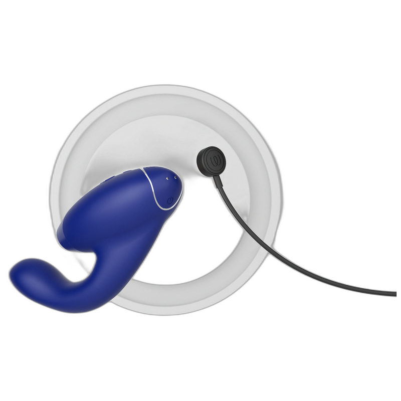 Womanizer Duo 2 - Massaggiatore ad aria pulsata, colore blu - vista laterale