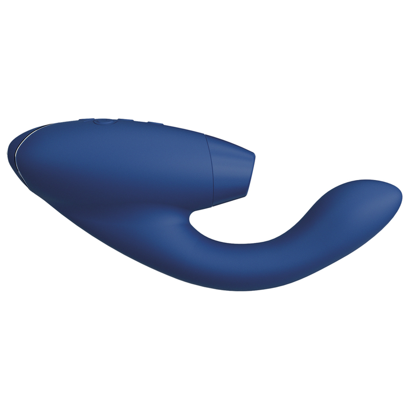 Womanizer Duo 2 - Massaggiatore ad aria pulsata, colore blu - in mano per le dimensioni