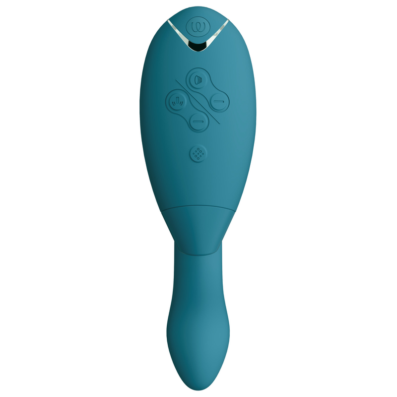 Womanizer Duo 2 - Massaggiatore ad aria pulsata, colore blu petrol - vista laterale