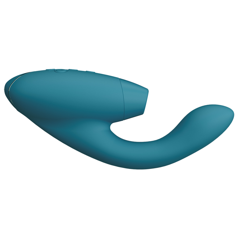 Womanizer Duo 2 - Massaggiatore ad aria pulsata, colore blu petrol - in mano per le dimensioni