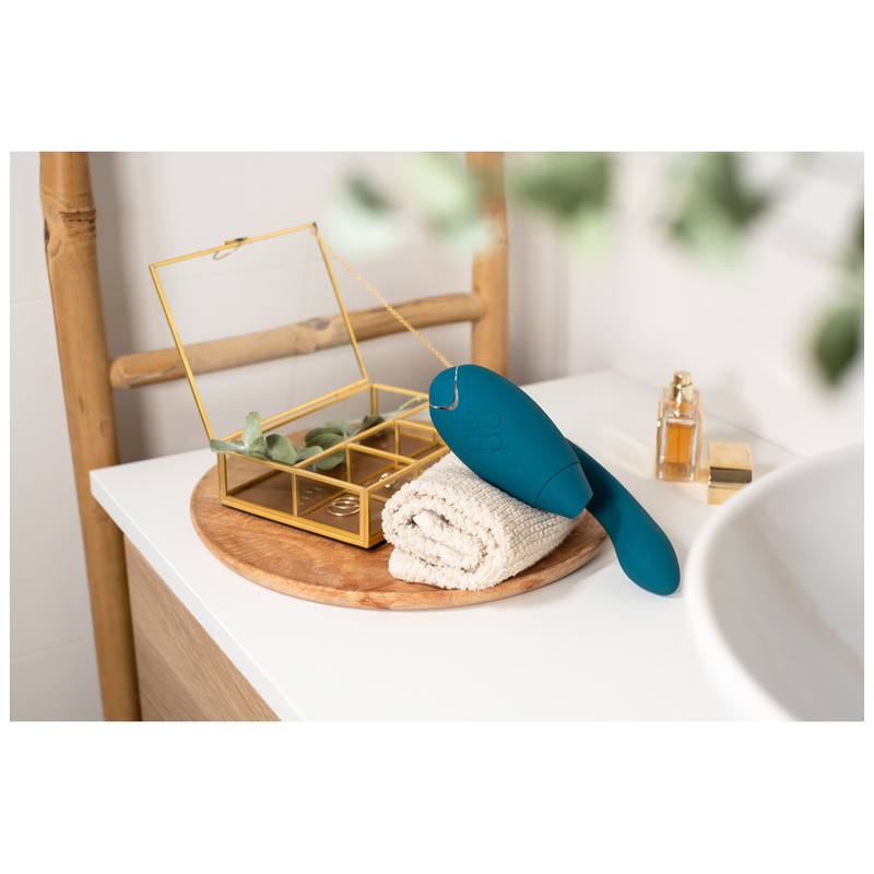 Womanizer Duo 2 - Massaggiatore ad aria pulsata, colore blu petrol - nella confezione
