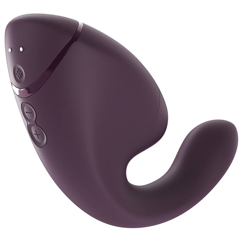Womanizer Duo Next - Massaggiatore ad aria pulsata, colore viola scuro - vista laterale