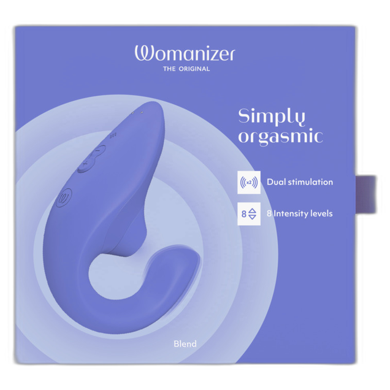 Womanizer Blend - Massaggiatore ad aria pulsata, colore vibrator blu - nella confezione