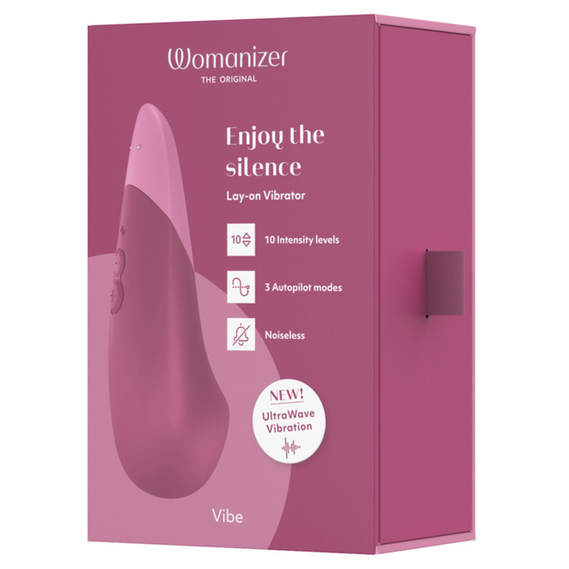 Womanizer Vibe Lay ON - Massaggiatore esterno, colore rosa scuro - retro