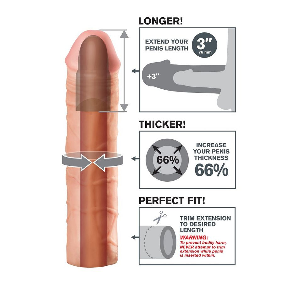 Fantasy X- Tensions Mega 3 Extension Carne - Accessorio intimo - nella confezione