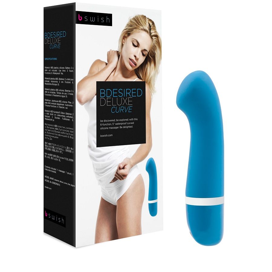 B Swish Bdesired Deluxe Curva - Mini massaggiatore, colore blu laguna
